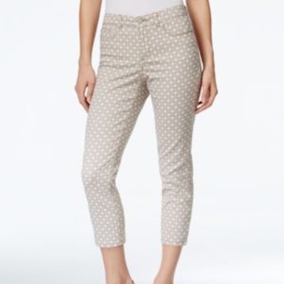 Patterned Capri Pants Tan White Charter Club 18 - Picture 1 of 8